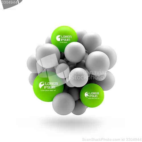 Image of 3D concept illustration. Vector template.