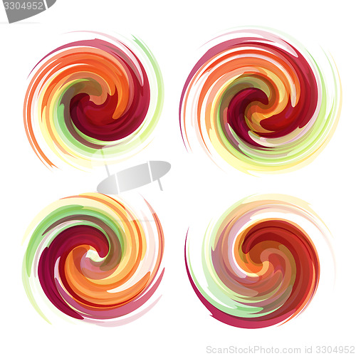 Image of Colorful abstract icon set. Dynamic flow illustration. 
