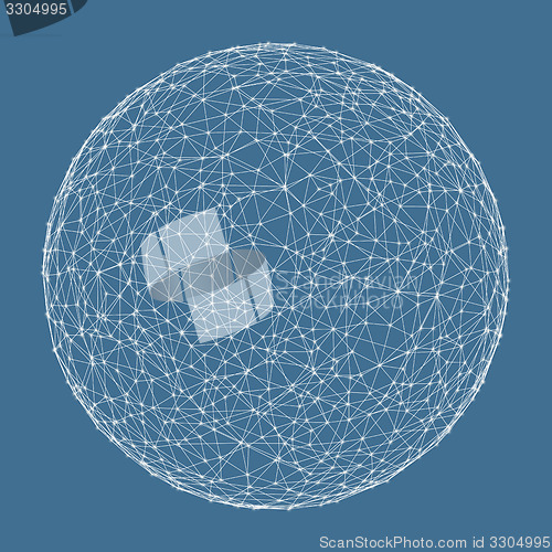 Image of 3d sphere. Global digital connections. Technology concept. 