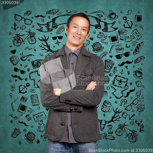 Image of Asian Man With Folded Hands