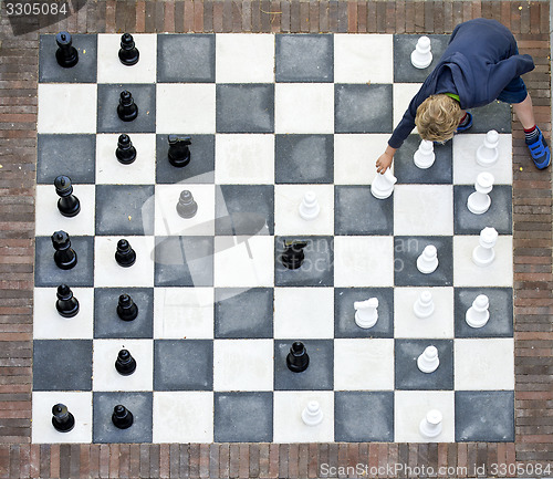 Image of Outdoor chess board from above