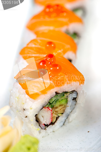 Image of fresh sushi choice combination assortment selection 