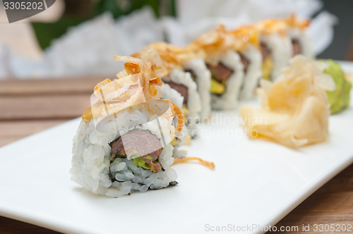 Image of Japanese sushi rolls Maki Sushi 