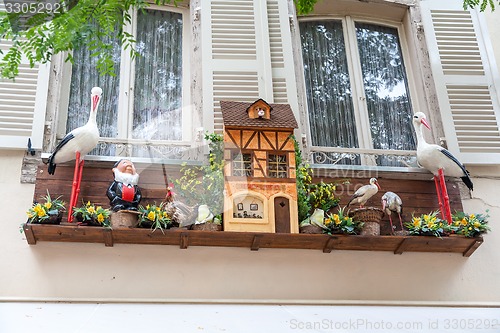 Image of The originally decorated window in Strasbourg.  France