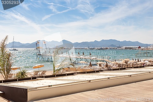 Image of France, French riviera. Cannes. Beach