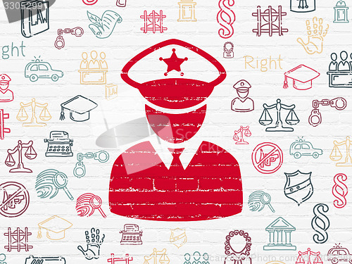 Image of Law concept: Police on wall background