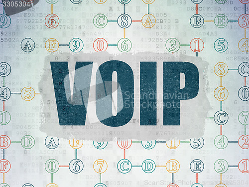 Image of Web design concept: VOIP on Digital Paper background