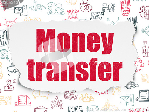 Image of Business concept: Money Transfer on Torn Paper background