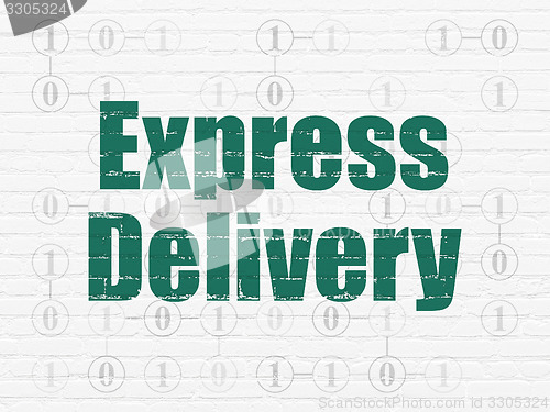 Image of Business concept: Express Delivery on wall background