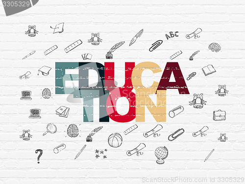 Image of Studying concept: Education on wall background
