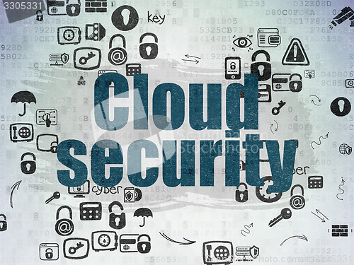 Image of Security concept: Cloud Security on Digital Paper background