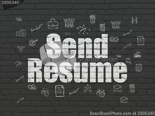Image of Business concept: Send Resume on wall background