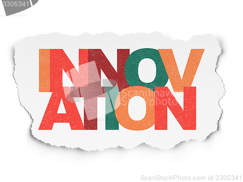 Image of Business concept: Innovation on Torn Paper background