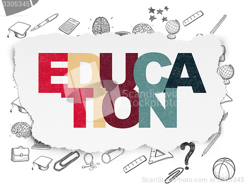 Image of Learning concept: Education on Torn Paper background