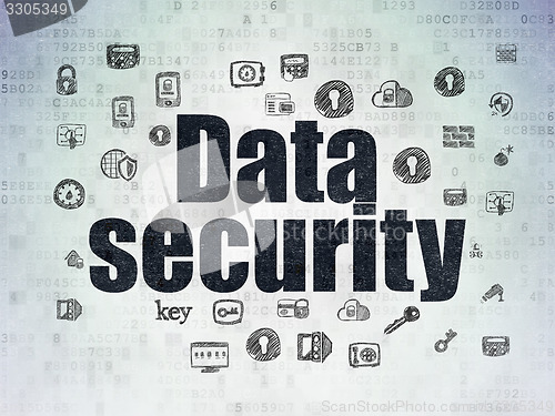 Image of Protection concept: Data Security on Digital Paper background