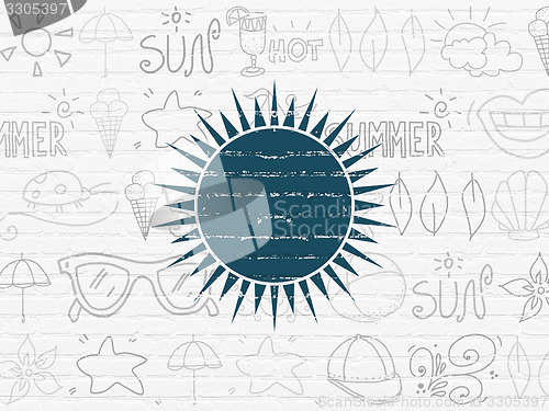 Image of Travel concept: Sun on wall background