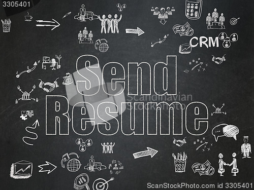 Image of Finance concept: Send Resume on School Board background