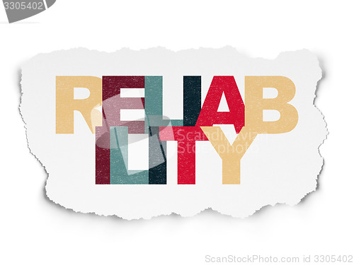 Image of Business concept: Reliability on Torn Paper background