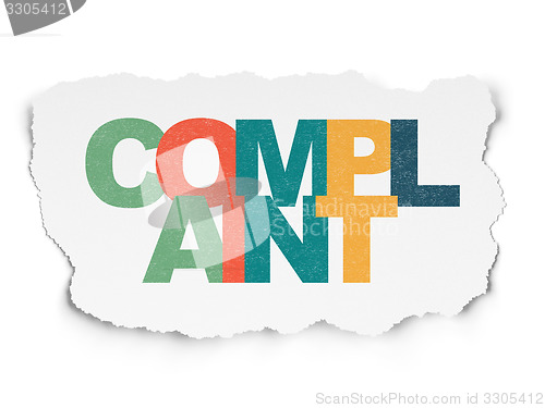 Image of Law concept: Complaint on Torn Paper background