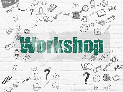 Image of Learning concept: Workshop on wall background