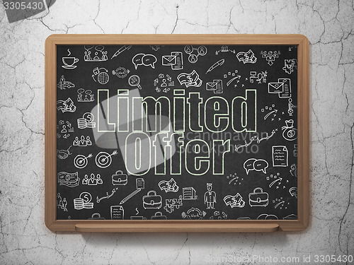 Image of Business concept: Limited Offer on School Board background