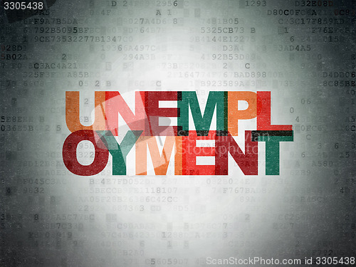 Image of Finance concept: Unemployment on Digital Paper background