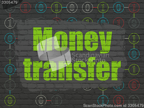 Image of Business concept: Money Transfer on wall background