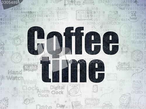 Image of Time concept: Coffee Time on Digital Paper background