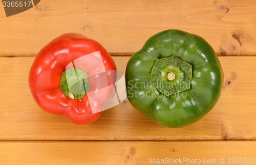 Image of Red and green peppers