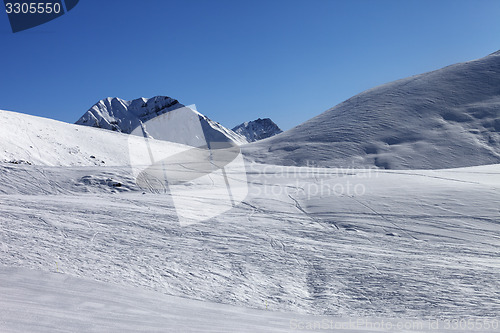 Image of Ski slope at nice sunny morning