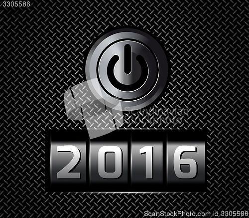 Image of New Year counter 2016 with power button