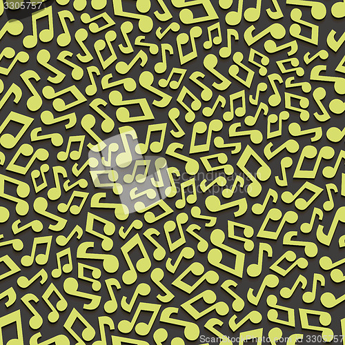 Image of Musical seamless pattern with music notes. 