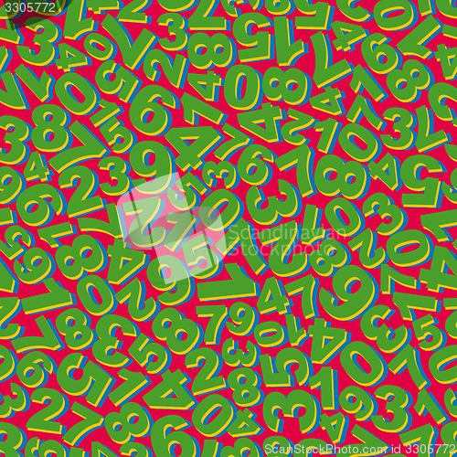 Image of Numbers. Seamless pattern. Vector illustration. 