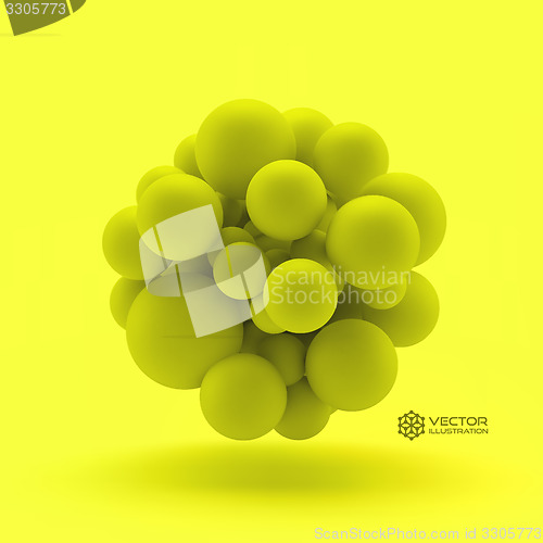 Image of 3D concept illustration. Vector template.