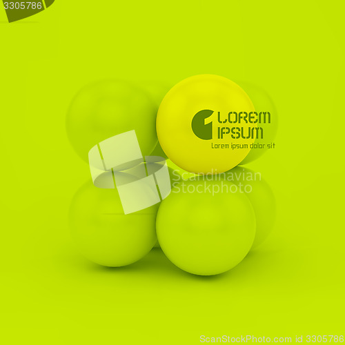 Image of 3D concept illustration. Vector template. 