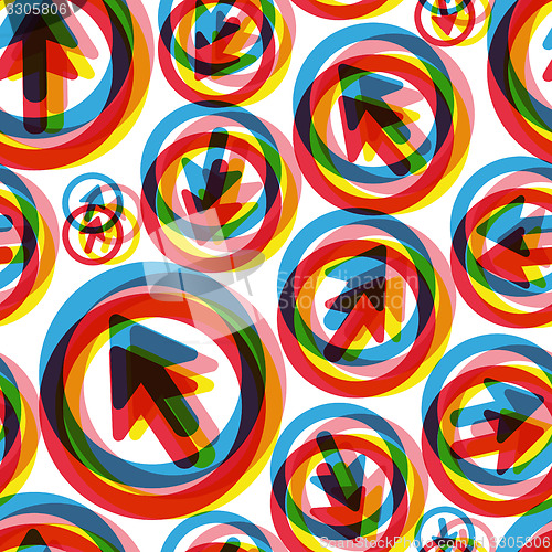 Image of Arrows. Seamless pattern. Vector illustration. 
