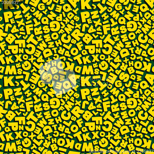 Image of Vector illustration of seamless pattern with letters. 