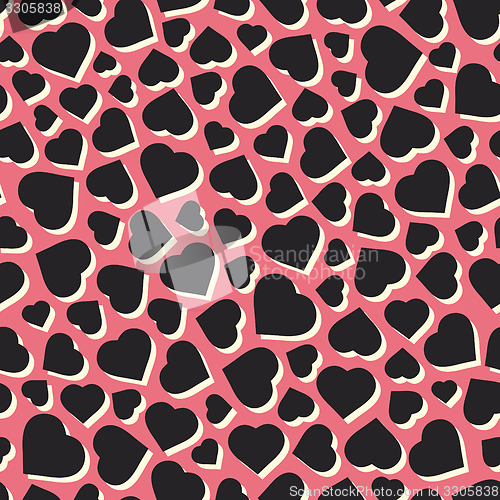 Image of Hearts. Seamless pattern. Vector illustration. 