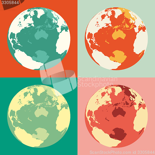 Image of World globe maps. Vector illustration. Business background.