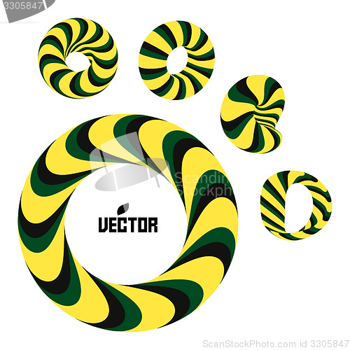 Image of Set of abstract 3d vector icons such emblems. 