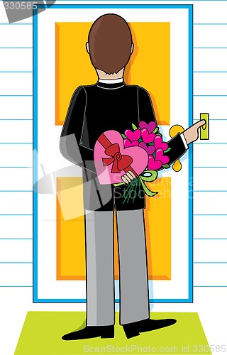 Image of Man with Flowers