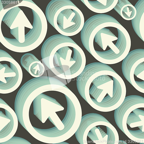 Image of Arrows. Seamless pattern. 3d vector illustration. 