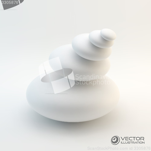 Image of Spa stones. Vector 3d illustration. 