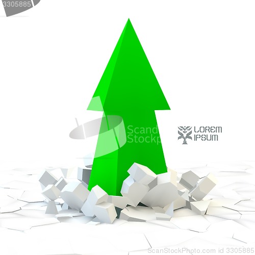 Image of 3D arrow. Vector illustration.