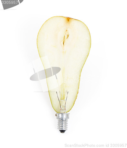 Image of Light bulb made out of a pear