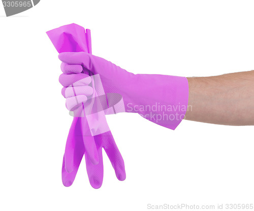 Image of Rubber glove isolated