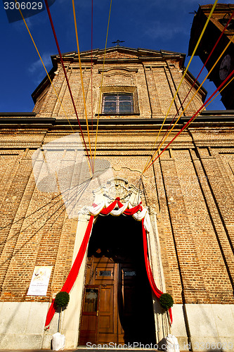 Image of  church  in  the samarate   old   closed brick    lombardy    