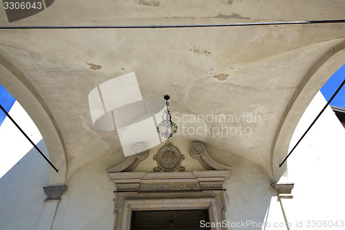 Image of abstract  house  door    in italy  lombardy   column  concrete