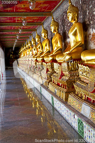 Image of siddharta   in the temple bangkok asia  pavement  palaces   