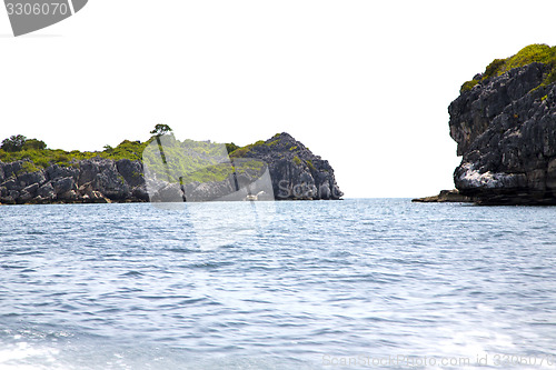Image of   blue lagoon  stone in thailand kho  t of a  water   south  